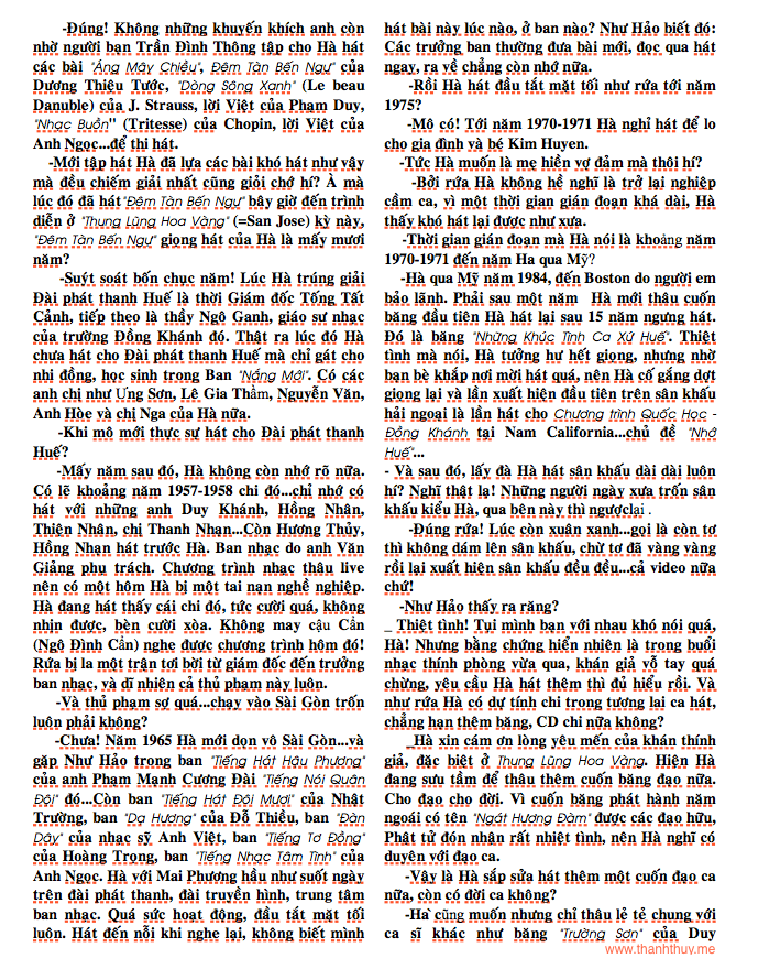 Ha Thanh, Hue dep va tho 2