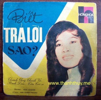 Ảnh Thanh Thúy trên bìa dĩa hát tân cổ "Biết trả lời sao"