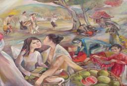 Hai cô Nam Kỳ bán Dưa Hấu, TRANH LUẠ