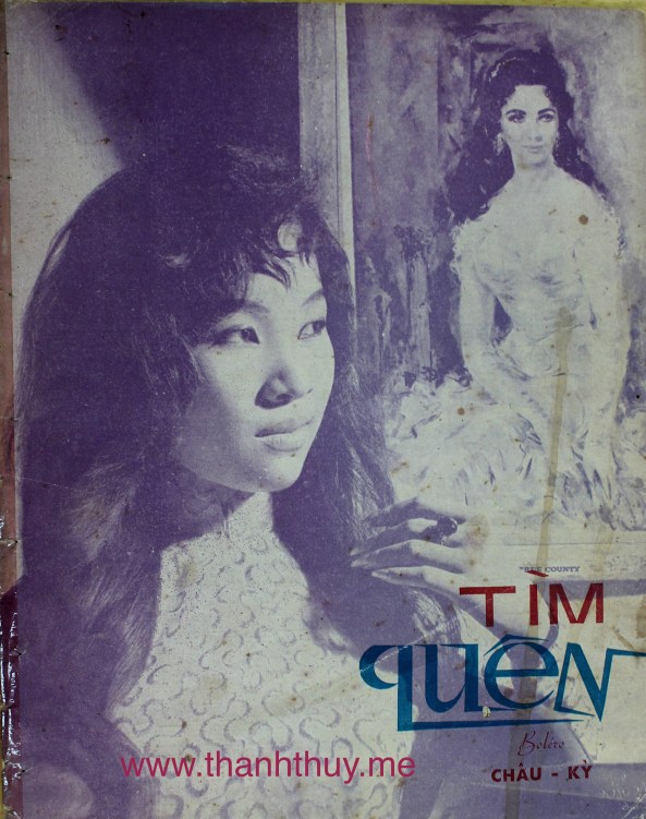 Ảnh Thanh Thúy trên bìa bản nhạc "Tìm quên"